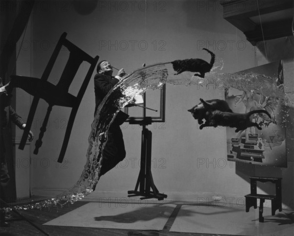 Salvador Dali flies through the air with cats, furniture and water, 1948 Salvador Dali is a Spanish