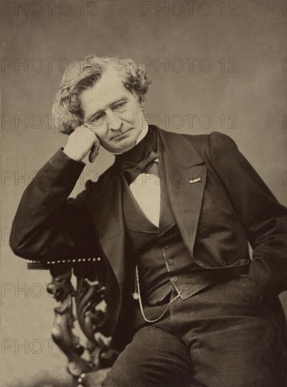 Louis Hector Berlioz 1863. Portrait. French musician, composer, Romantic music critic. One of his