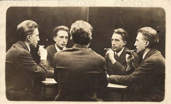 Marcel Duchamp, French-American artist, five-fold portrait dated 21 June 1917, New York, USA