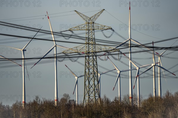 Borsum wind farm, near Rhede, on the A31 motorway, the wind farm was put into operation in 2001 and