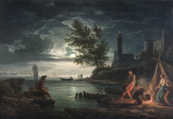 Claude Joseph Vernet (14 August 1714 - 3 December 1789), French painter, here his work, The four