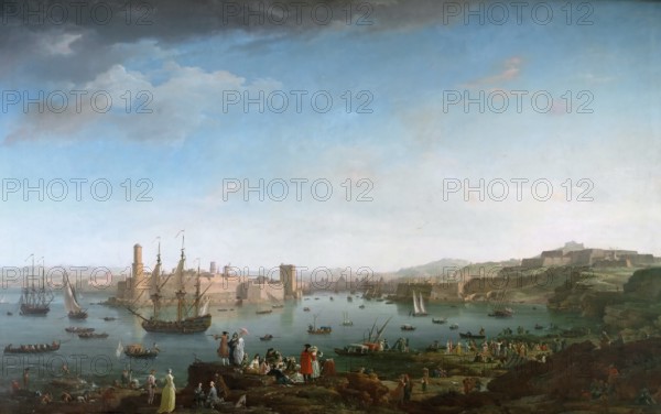 Claude Joseph Vernet (14 August 1714 - 3 December 1789), French painter, here his work, Port de