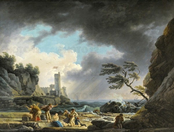 Claude Joseph Vernet (14 August 1714 - 3 December 1789), French painter, here his work, A Storm