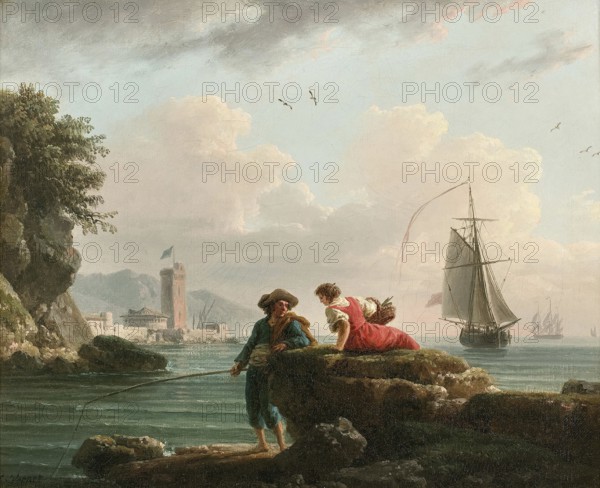 Claude Joseph Vernet (14 August 1714 - 3 December 1789), French painter, here his work, Pêcheurs