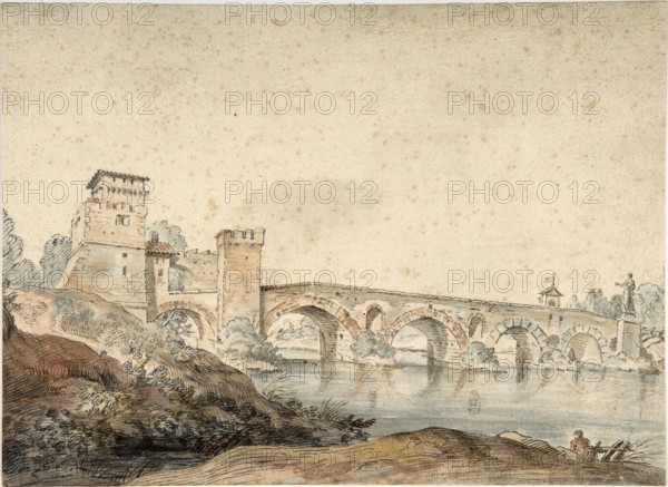 Claude Joseph Vernet (14 August 1714 - 3 December 1789), French painter, here his work, Ponte