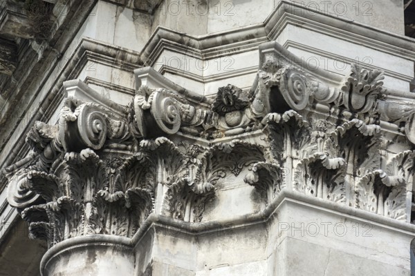 Corinthian capitals of a church, Venice, Veneto, Italy