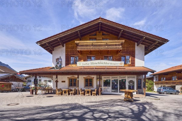 Gasthof und Metzgerei Hirschbichler, commercial building, alpine buildings, building material wood,