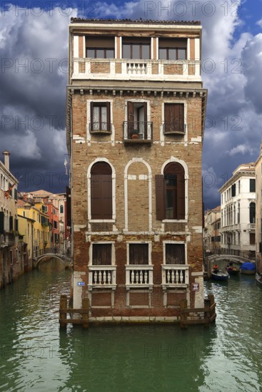 Historic Palazzo Tetta surrounded by canals, Venice, Veneto, Italy