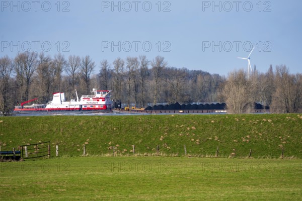 Schubverband HGK Herkules II, coal for the steel industry, coking coal, floods on the Rhine, Lower