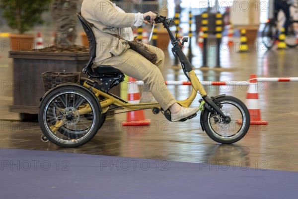 Test drives of new bikes at the public trade fair Fahrrad Essen, in the halls of Messe Essen,