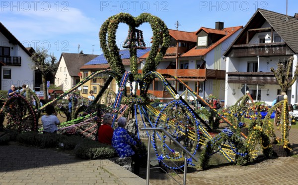 Easter fountain in Bieberbach, supposedly the largest Easter fountain in the world, Egloffstein