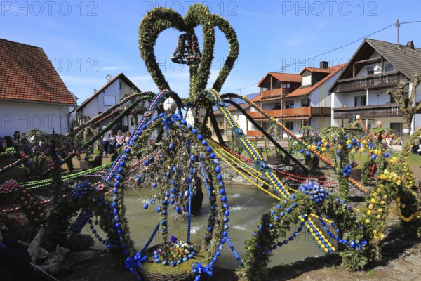 Easter fountain in Bieberbach, supposedly the largest Easter fountain in the world, Egloffstein
