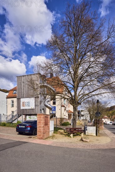 Kindergarten, Catholic Kindergarten St. Michael, slide, play equipment, modern architecture,