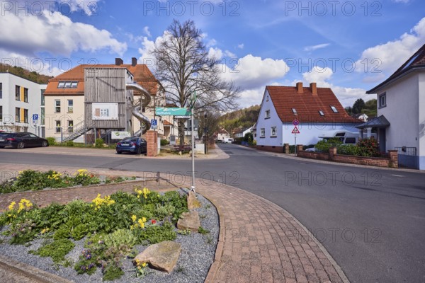 Residential development, Catholic kindergarten St. Michael, slide, roads, sidewalk, flower bed,
