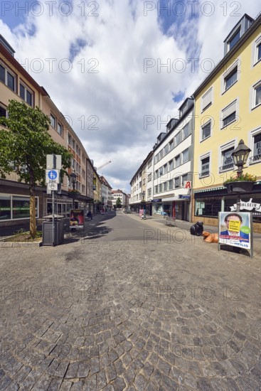 Pedestrian zone, general architecture, houses, residential buildings and commercial buildings,