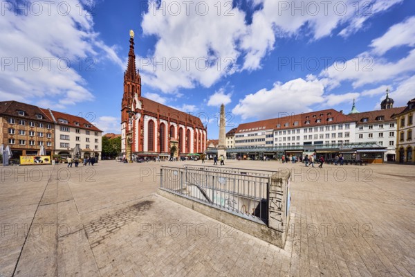 Marienkapelle, chapel, obelisk fountain, obelisk, mussel limestone, access to the underground car