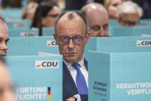 38th Federal Party Congress of the CDU of Germany in Stuttgart. Federal Chancellor Friedrich Merz