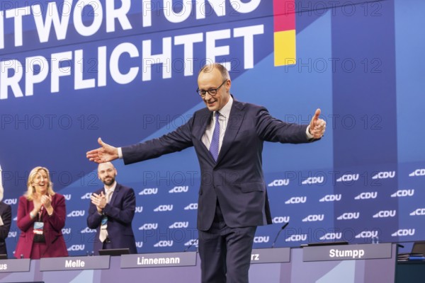 38th Federal Party Congress of the CDU of Germany in Stuttgart. Long applause for Federal