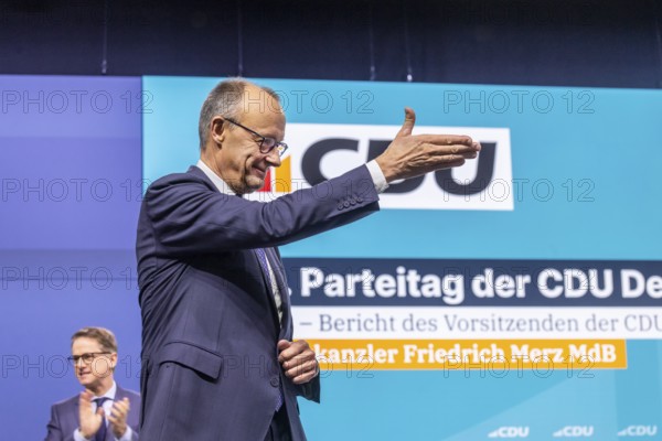 38th Federal Party Congress of the CDU of Germany in Stuttgart. Long applause for Federal