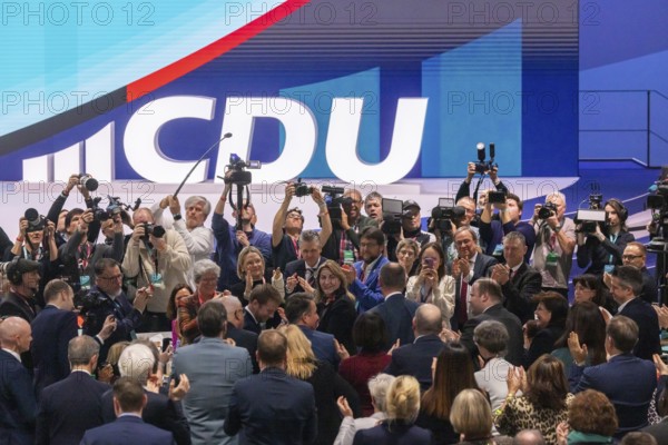 38th Federal Party Congress of the CDU of Germany in Stuttgart. Reelection of party leader