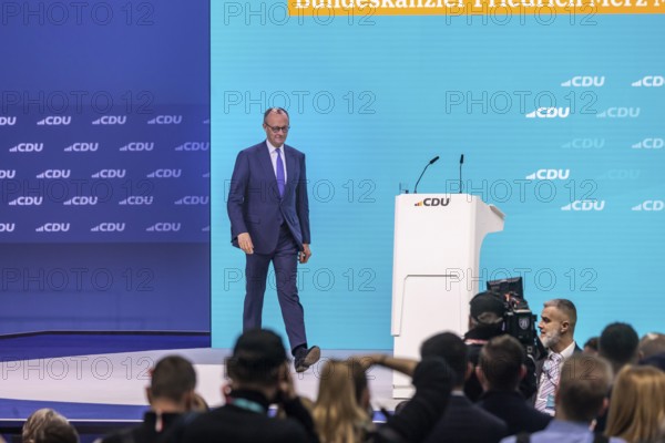 38th Federal Party Congress of the CDU of Germany in Stuttgart. Friedrich Merz steps up to the