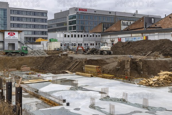 Construction site for the new central mosque in Feuerbach. The mosque association of the