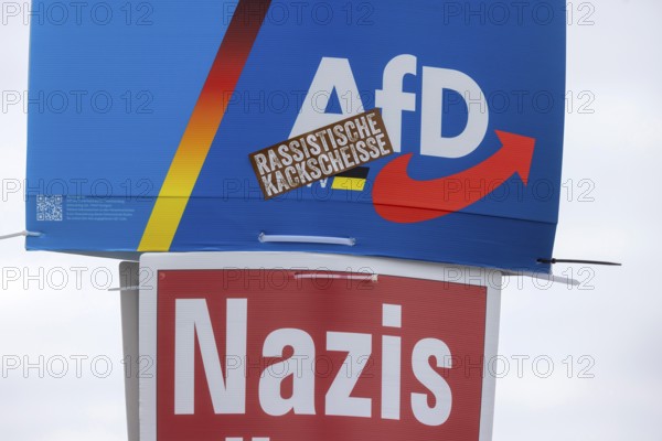 2026 state election in Baden-Württemberg. Election advertising in the city center of Stuttgart.