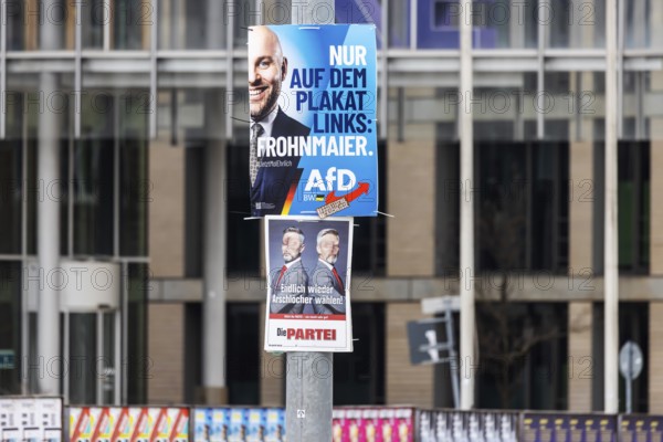 2026 state election in Baden-Württemberg. Election advertising in the city center of Stuttgart.