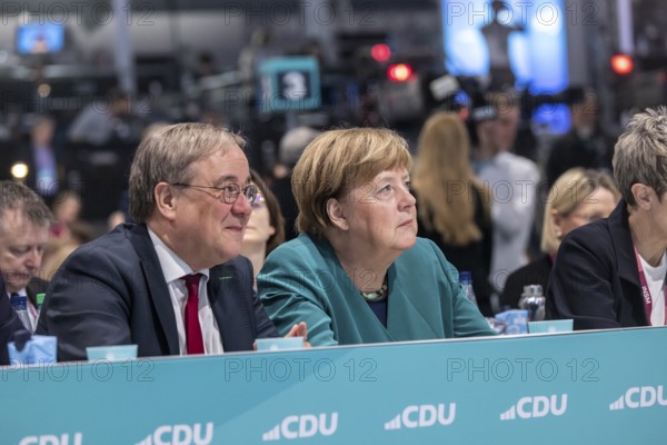 38th Federal Party Congress of the CDU of Germany in Stuttgart. Armin Laschet and Angela Merkel.