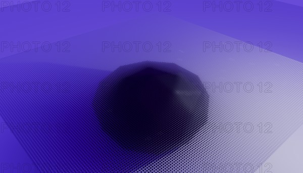 3D geometric pattern of a purple illustration featuring a central twist in a grid-like structure
