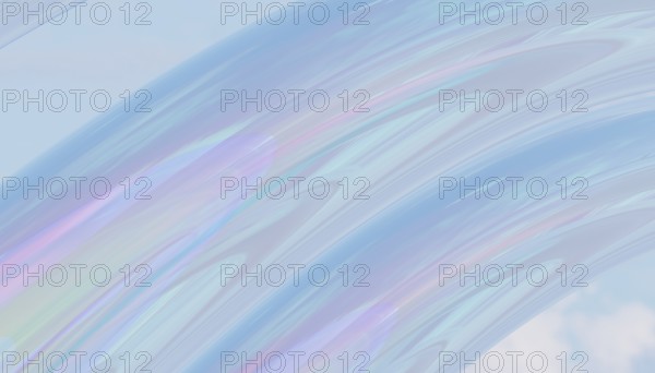 A beautiful abstract image featuring an iridescent wave with pastel colors flowing across a light