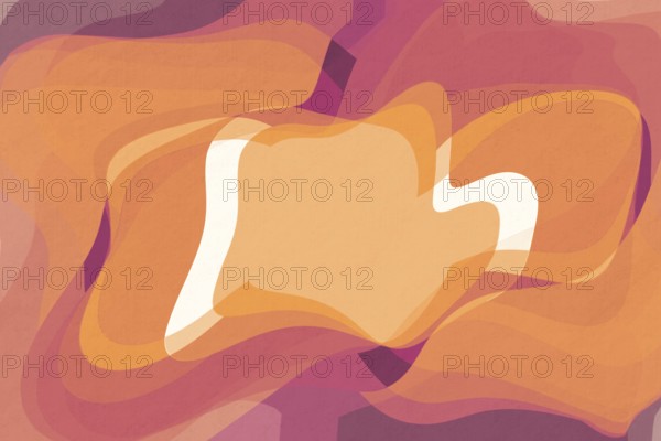 Abstract digital art showcasing layered waves in orange and peach tones. The harmonious blend