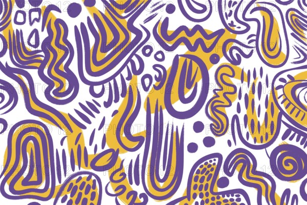 A dynamic curves illustration featuring bold purple and yellow hues. The abstract design is filled