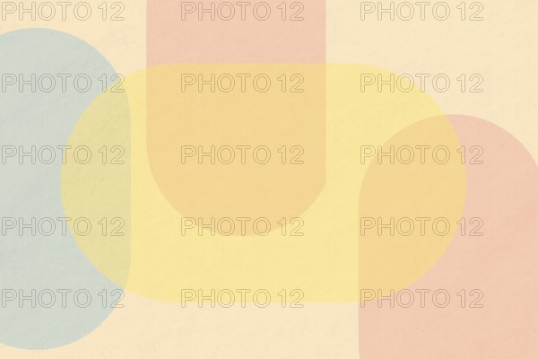 Soft pastel abstract geometric background featuring overlapping shapes with a retro, vintage