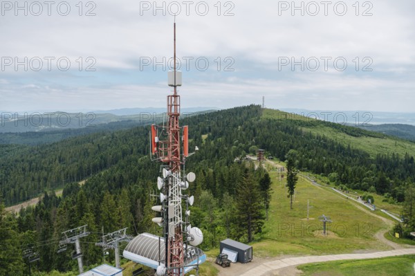 Aerial view showcasing the expansive Bachledka Ski and Sun in Zdiar, Slovakia, featuring lush green