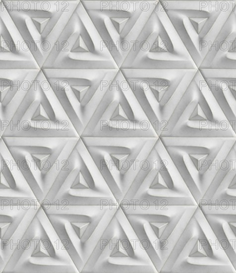 A detailed 3D geometric pattern featuring triangular elements in a seamless design. Perfect for