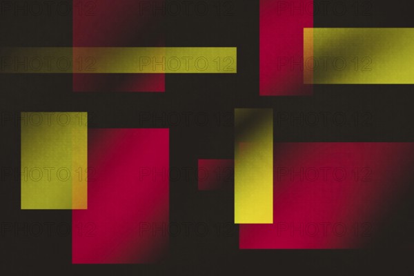 Abstract geometric background featuring a creative assembly of red and yellow rectangles, ideal for
