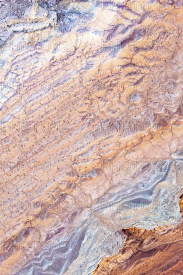 Aerial view of intricate, colorful textures at Vermilion Cliffs National Monument, Arizona,