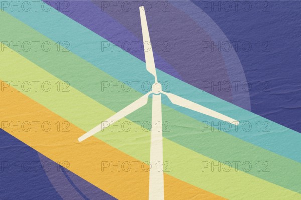 A wind turbine stands tall at an eco-friendly farm, symbolizing the commitment to renewable energy.