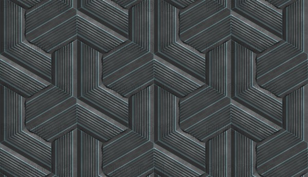 A captivating 3D illustration of hexagon stripes forming a seamless geometric pattern. Perfect for