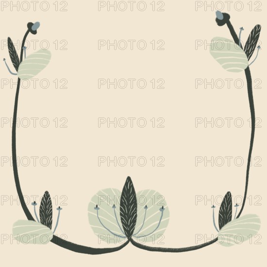 A serene and artistic illustration of stylized flowers with delicate lines in a tranquil pastel