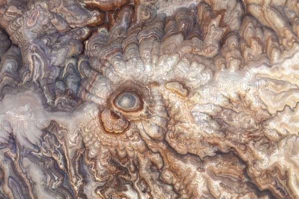 A mesmerizing aerial view of bentonite sandstone formations in Utah, USA, showcasing intricate
