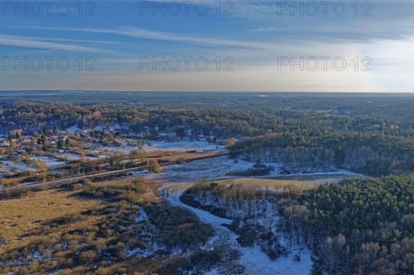 Winter landscape in the Schorfheide-Chorin UNESCO Biosphere Reserve. Chorin, Barnim, Brandenburg,