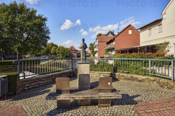 Saint Johannes Nepomuk bridge saint, general architecture, houses, brick buildings, residential