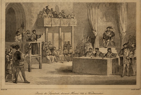 Westminster, London, trial against Lambert Simmel (ca 1477 - 1534) with the English King Henry VII