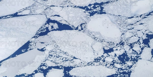 Structures in ice, ice floes, frozen sea, Bothnia, aerial view, Gulf of Bothnia