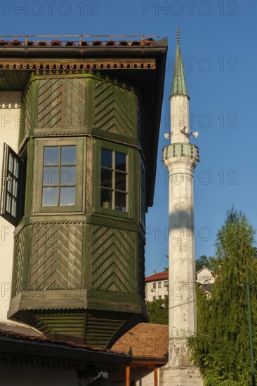 Sarajevo, Bosnia and Herzegovina July 25th 2019. The Inat Kuca or The House of Spite is a