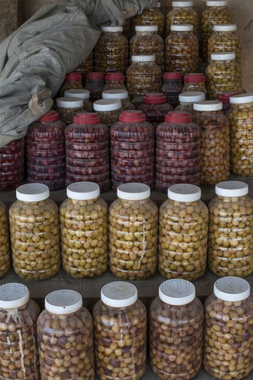 Siwa, Egypt, April 15th 2018 Local dates on display outside a shop in the Egyptian oasis town of