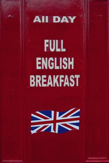 Oxford, England, UK. February 2nd, 2020 Full English Breakfast. Traditional British food advertised