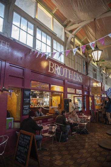 Oxford, England, UK. February 2nd, 2020 Brothers Café inside The Covered Market, High Street,